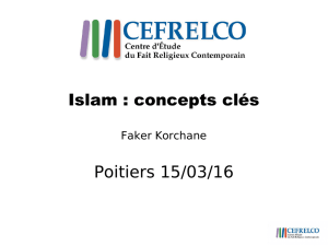 Islam : concepts clés Poitiers 15/03/16