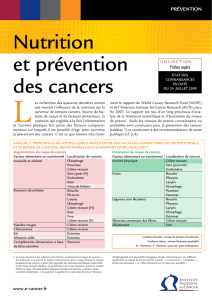 nutrition et prévention des cancers