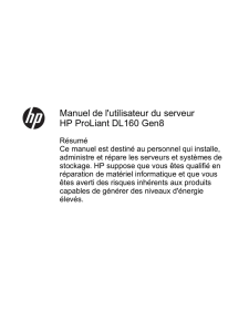 Manuel de l`utilisateur du serveur HP ProLiant DL160 Gen8
