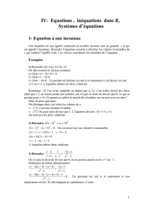 equations , inequations dans r, systemes d`equations