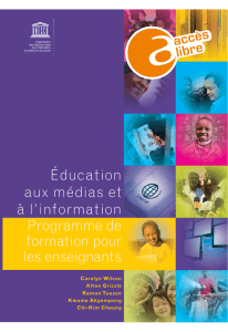 Education aux médias et à l`information: programme de formation