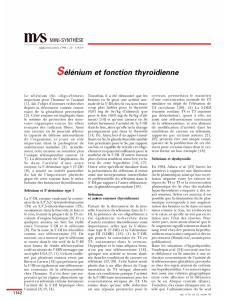 Sélénium et fonction thyroïdienne - iPubli