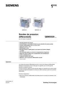 Sondes de pression différentielle QBM3020