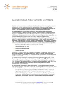 Imagerie medicale-radioprotection des patients - conseil