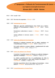 Programme Symposium Polluants de l`environnement et cancer