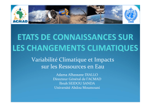 Variabilité Climatique et Impacts sur les Ressources en Eau