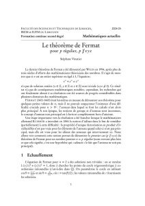 Le théorème de Fermat - Université de Limoges