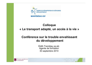 Texte de la conférence - Colloque sur le transport des personnes à