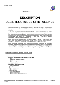 description des structures cristallines