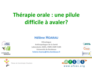 Thérapie orale : une pilule parfois difficile à avaler, Hélène Hoarau