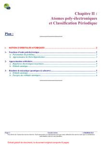 Atomes polyélectroniques et Classification périodique (1ère partie)