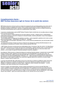 Complémentaire Sante : BNP Paribas Assurance agit en