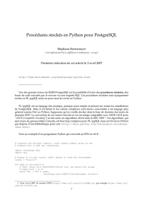 Procédures stockés en Python pour PostgreSQL