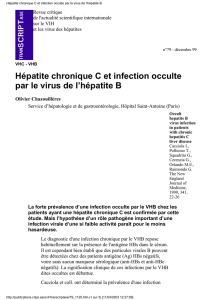 Hépatite chronique C et infection occulte par le virus de l™hépatite B