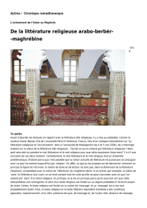 De la littérature religieuse arabo-berbéro-maghrébine