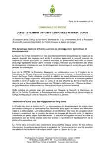 Communiqué de presse Fondation Brazzaville COP22 Lancement