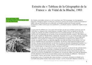 Extraits du « Tableau de la Géographie de la France » de Vidal de