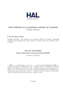 Jules Vuillemin et le scepticisme utilitaire de Carnéade