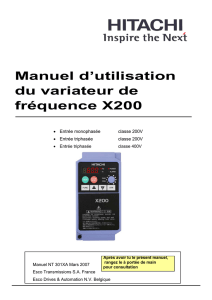 Manuel d`utilisation du variateur de fréquence X200