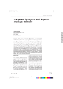 Management logistique et outils de gestion : un dialogue nécessaire