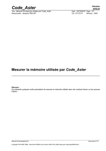 [D1.07.01] Mesurer la mémoire utilisée par Code_Aster