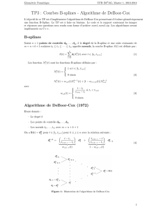 TP3 : Courbes B-splines - Algorithme de DeBoor-Cox