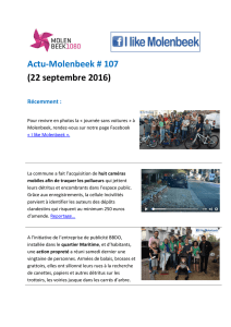 Actu-Molenbeek # 107 (22 septembre 2016) - Molenbeek-Saint-Jean