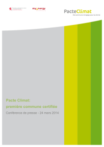 Pacte Climat: première commune certifiée Conférence de presse