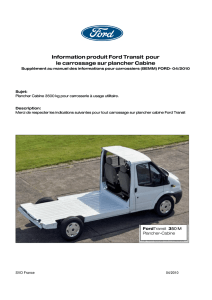 Information produit Ford Transit pour le carrossage sur plancher