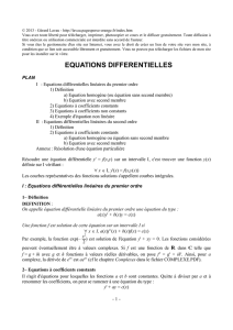 equations differentielles - Gérard Lavau