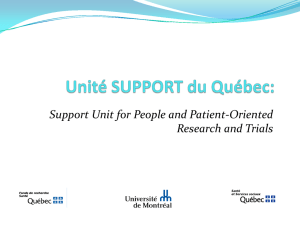 Quebec SUPPORT Unit: Support for Patient