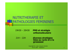 nutritherapie et pathologies feminines