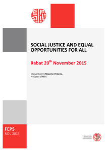 SOCIAL JUSTICE AND EQUAL OPPORTUNITIES FOR ALL Rabat