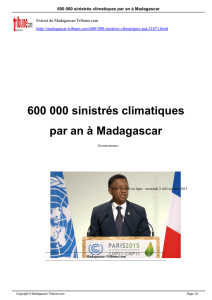 600 000 sinistrés climatiques par an à Madagascar