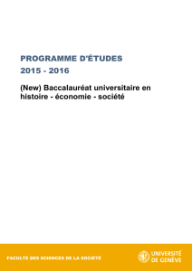 (New) Baccalauréat universitaire en histoire - économie