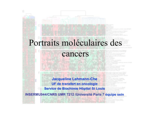 Portraits moléculaires des cancers - L2 Bichat 2012-2013