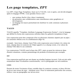 Les page templates, ZPT