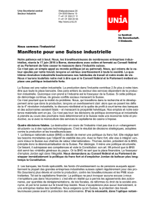 Manifeste pour une Suisse industrielle