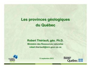 Les provinces géologiques du Québec