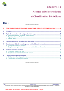 Atomes polyélectroniques et Classification Périodique (2ème partie)