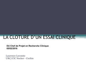 Gestion des bases de données - Recherche Clinique Paris Centre