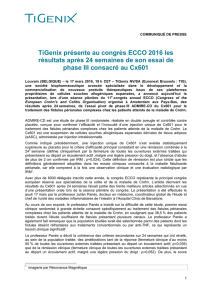 TiGenix présente au congrès ECCO 2016 les résultats après 24