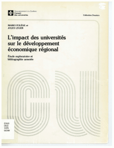 L`impact des universités sur le développement économique régional