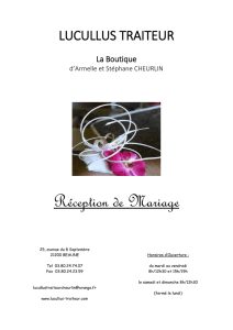 Brochure Mariage - Lucullus Traiteur