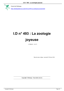 ID n° 493 : La zoologie joyeuse
