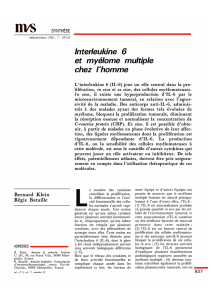 Interleukine 6 et myélome multiple chez l`homme - iPubli