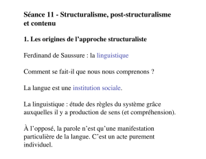 Séance 11 - Structuralisme, post