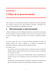 L`Objet de la macroéconomie