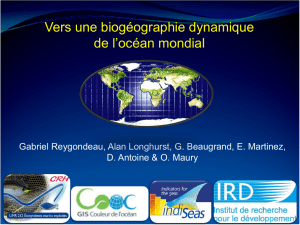 Vers une biogéographie dynamique de l`océan mondial - GIS-COOC