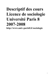 Licence de sociologie - descriptifs des cours